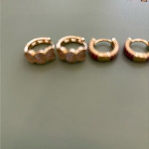 Elegant Gold and Pink Hoop Earrings